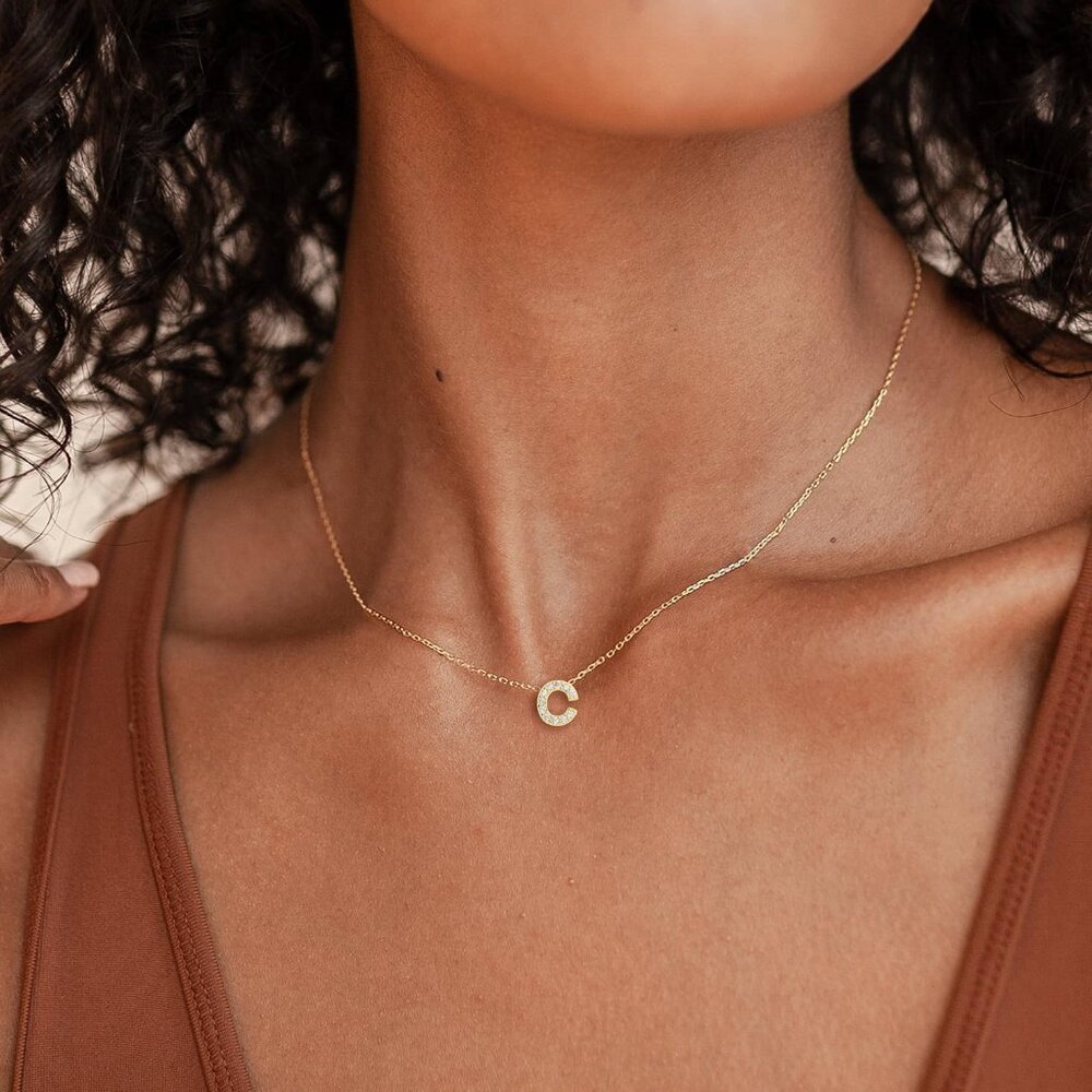 Timeless Gold Plated Initial Choker Necklace - Ad… - image 3